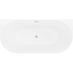 MEXEN/S - Oval Slim volně stojící vana nástěnná 170 x 80, bílá, sifon a přepad nikl kartáčovaný 52661708000-97