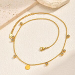 Náhrdelník se zirkony Madeleine - chirurgická ocel, Zlatá 40 cm + 5 cm (prodloužení)