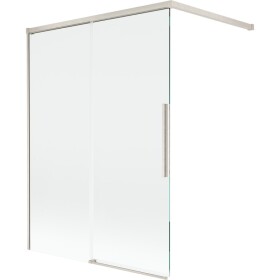 MEXEN/S - Rox vanová zástěna 2-křídlová posuvná 120 x 150, transparent, nikl kartáčovaný 8C9-120-003-97-00