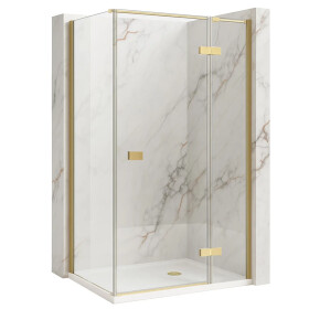 REA/S - Sprchový kout Atlas 100x100 Brush Gold vpravo KPL-K4575
