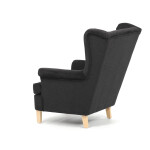 Křeslo ušák, černá látka, AK-388 BK2