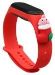 Hurtel Vánoční řemínek s ponožkou pro Xiaomi Mi Band 3 a 4 červená / Řemínek / Silikonový / Vánoční motiv