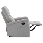 Relaxační křeslo, manuální ovládání, světle šedá látka