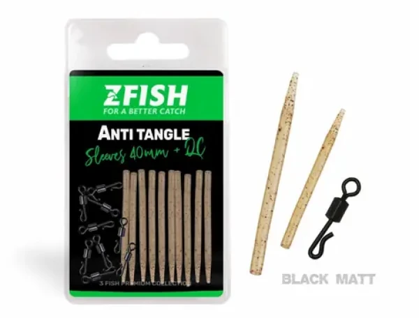 Zfish Převlek s obratlíkem Anti Tangle SET Sleeves 40mm + QC 10ks (ZF-9696)