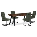 Židle jídelní, taštičkové pružiny v sedáku, madlo na opěráku, zelená látka, černý kov