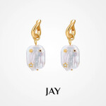 Luxusní náušnice Camille, Zlatá Bílá