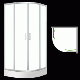 Laveo - Desna - čtvrtkruhový sprchový kout s vaničkou 90x90 cm JKDD096Z