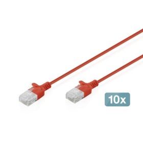 Digitus DK-1618-020S-R-10 RJ45 síťové kabely, propojovací kabely CAT 6 U/UTP 2 m červená 10 ks