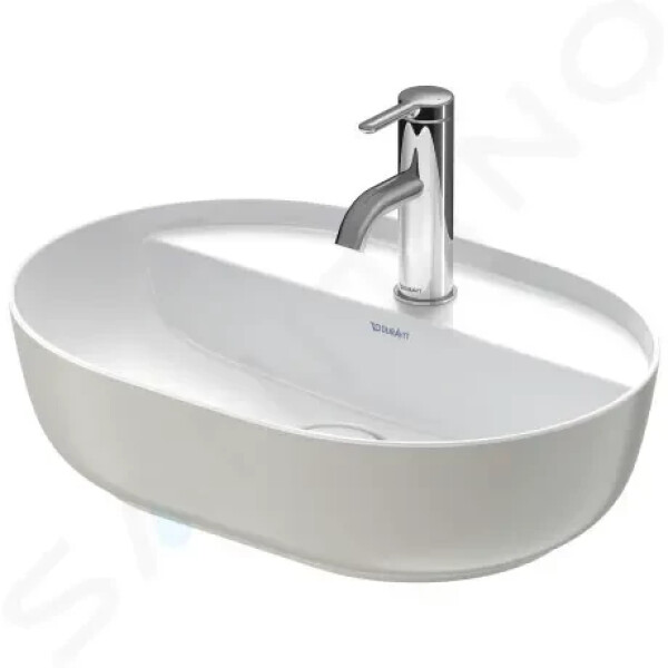 DURAVIT - Luv Umyvadlo na desku, 500x350 mm, bez přepadu, s otvorem pro baterii, WonderGliss, bílá/matná šedá 03805023001