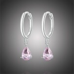 Stříbrné náušnice Swarovski Elements Dióna, stříbro 925/1000, Růžová