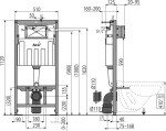 Předstěnový instalační systém s bílým tlačítkem M1710 + WC CERSANIT DESSE VORTEX /VÍROVÉ SPLACH/ + SEDÁTKO AM101/1120 M1710 ES1