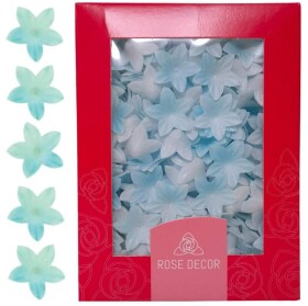 Dekorace oplatková - Květ mini 2 cm modrý, 400 ks