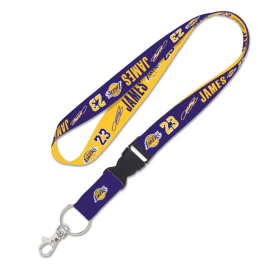 Wincraft Klíčenka LeBron James Los Angeles Lakers NBA Lanyard w/detachable buckle 1"