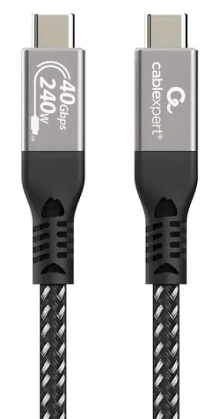 Gembird CCBP-USB4-CMCM240-0.5M černá / Kabel USB-C na USB-C4 / USB4 Gen 3x2 / 40 Gbps / 240 W / 0,5 m (CCBP-USB4-CMCM240-0.5M)