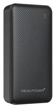 RealPower PB-20000 SSB černá / Powerbanka 20 000 mAh / Pevnolátková baterie / USB-C 20W / USB-A 22,5W (558789)