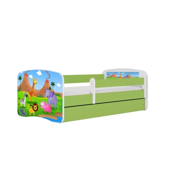 Dětská postel Babydreams+SZ zelená 70x140 Safari