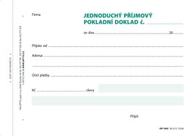 Příjmový doklad jednoduchý, A6, 100 listů, NCR