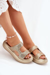 Zdobené Dámské Sandály Na Platformě Zlaté Jestella 40