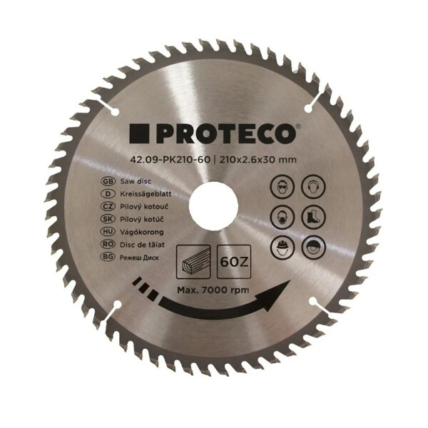 Proteco kotouč pilový SK 210x2.6x30 60z + redukce 30/20 mm 42.09-PK210-60