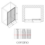 CERANO - Sprchové posuvné dveře Varone POINT L/P - 6 mm - chrom, transparentní sklo - 130x195 CER-DY505-130-195