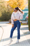 Sexy Highwaist Push up použitý vzhled flarred Jeans denimblue