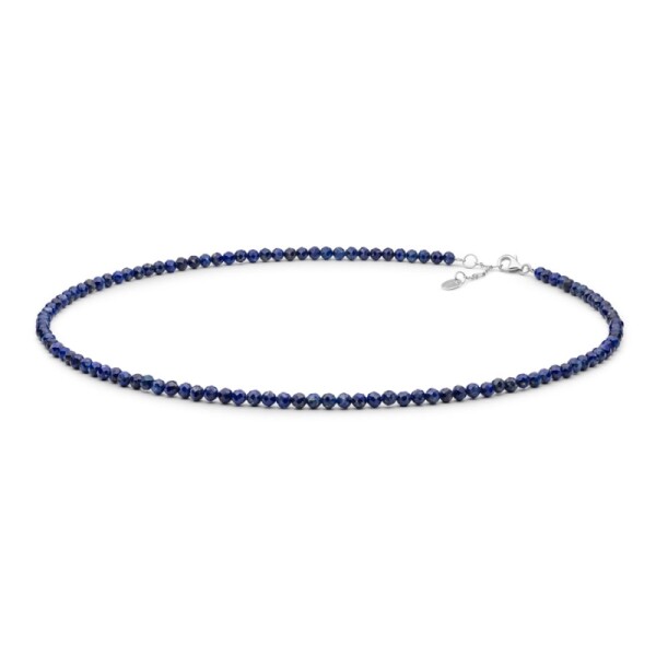 Korálkový náhrdelník Anais - Lapis Lazuli, stříbro 925/1000, Modrá 45 cm + 3 cm (prodloužení)