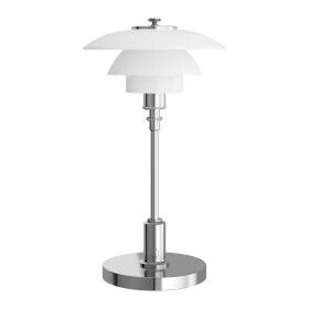 Louis Poulsen Přenosná lampa PH 1/1 Portable Chrome, stříbrná barva, sklo, kov