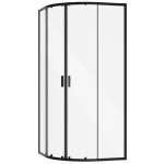 BESCO - Set čtvrtkruhový kout ZARYA BLACK + vanička AXIM STONE EFFECT - Barva rámu - Černá, Rozměr A - 90, Rozměr B - 90, Výplň - Čiré bezpečnostní sklo - 5 mm BCZBAXS90190