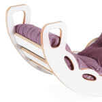 PLUSH NEST PLUSH NEST Dřevěné houpátko Mini 4v1 s lezeckou stěnou, skluzavkou a polštářem