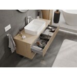 MEXEN/S - Rivel koupelnová skříňka pod umyvadlo 120 cm s deskou, 2 zásuvky, reliéf , dub 91A20-12047-2-BFFC81