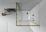 MEXEN/S - Rio sprchový kout čtverec 80x80, transparent, zlatá + bílá vanička se sifonem 860-080-080-50-00-4010G