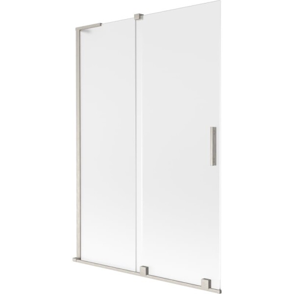 MEXEN/S - Velar L dvoukřídlá posuvná vanová zástěna 120 x 150, dekor, nikl kartáčovaný 896-120-003-31-97