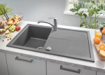 GROHE - Dřezy Kompozitní dřez K400 s automatickým odtokem, 860x500 mm, granitová šedá 31640AT0