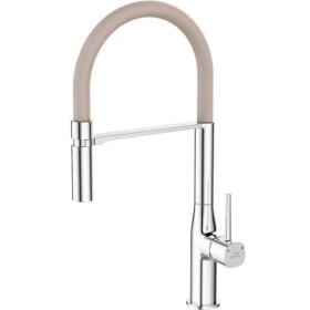 Laveo - Pola - stojánková dřezová baterie U, chrom/ béžová BAP_478D