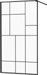 MEXEN - KIOTO Sprchová zástěna WALK-IN 110x200 cm 8 mm, černá, černý vzor 2 800-110-101-70-78