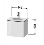 DURAVIT - L-Cube Umyvadlová skříňka 40x44x31 cm, pravá, 1 dvířka, lesklá bílá LC6133R2222