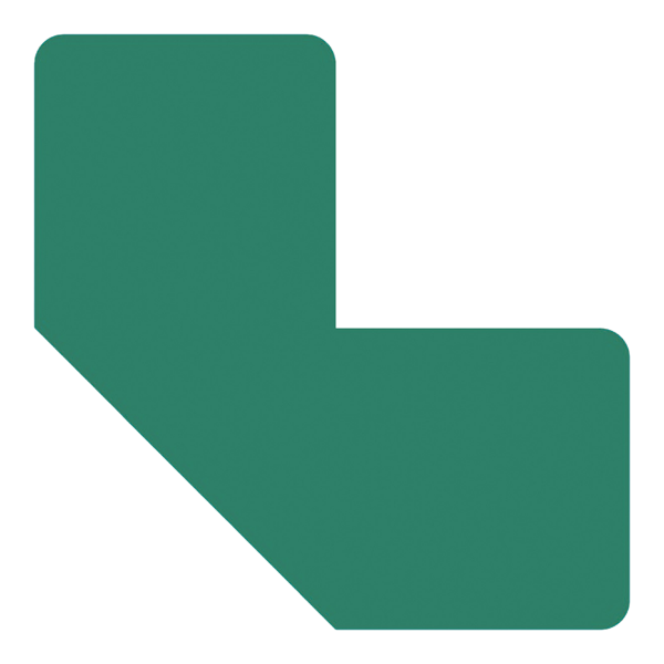 Djois podlahové samolepicí značení - tvar L, 10 x 5 cm, zelené, 10 ks