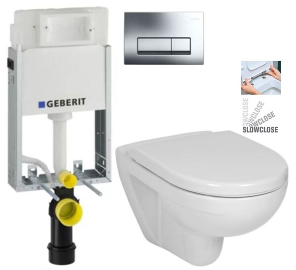 GEBERIT KOMBIFIXBasic vč. chromového tlačítka DELTA 51 + WC JIKA LYRA PLUS + SEDÁTKO DURAPLAST SLOWCLOSE 110.100.00.1 51CR LY5