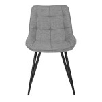 Židle jídelní, stříbrná látka, nohy černý kov