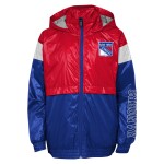 Outerstuff Dětská bunda New York Rangers NHL Goal Line Stance Full-Zip Windbreaker Velikost: Dětské L (13 - 14 let)