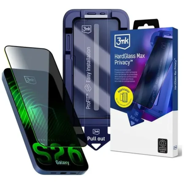3mk HardGlass Max Privacy FrameFit / Ochranné sklo / Samsung Galaxy S26 / 9H / Privacy filtr 28° (5903108741903)