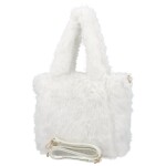 Stylová dámská plyšová kabelka do ruky Arianda, bílá