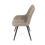 Židle jídelní, béžová látka, černý kov, otočný mechanismus 90°/90° (L/P) - funkce reset