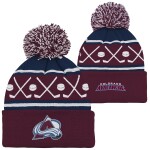 Outerstuff Dětská batolecí zimní čepice Colorado Avalanche NHL Face-Off Cuff Pom