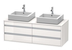 DURAVIT - Ketho Umyvadlová skříňka 50x140x55 cm, 4 zásuvky, lesklá bílá KT6657B2222