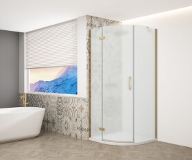 GELCO - TRINITY GOLD čtvrtkruhový kout 900x900 levý, matné sklo, GT6590ML-G GT6590ML-G