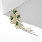 Luxusní brož Swarovski Elements Celine - květina, Zelená