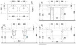 DURAVIT - D-Code Dvojumyvadlo nábytkové 1200x490 mm, s přepadem, 3 otvory pro baterie, bílá 03481200302