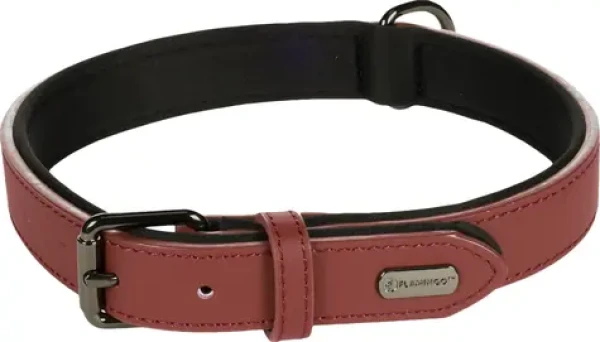 Flamingo Binti Kožený obojek s neoprenem červená L (FLA-519242)