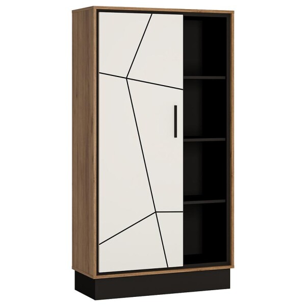 Regál Brolo BROR01 1D dub catania/černá perla/mdf bílý hg